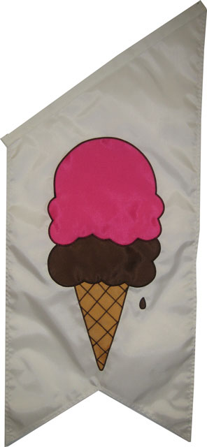 Ice Cream (Double Scoop) Dowel Banner